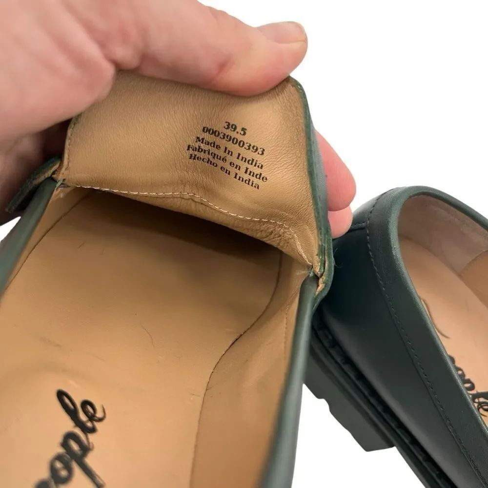 Free people Lyra lug sole dark green loafer size 39.5 - Picture 11 of 13